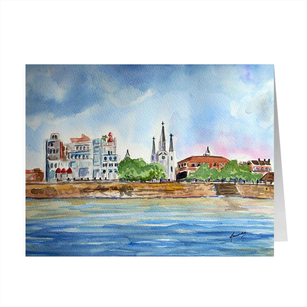 "Riverfront" 4.5 x 5 Folded Cards - Marina's Watercolors