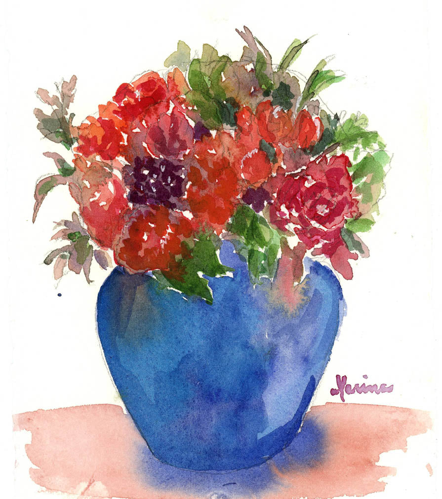 Wedding Flowers - Original Watercolor - Marina's Watercolors