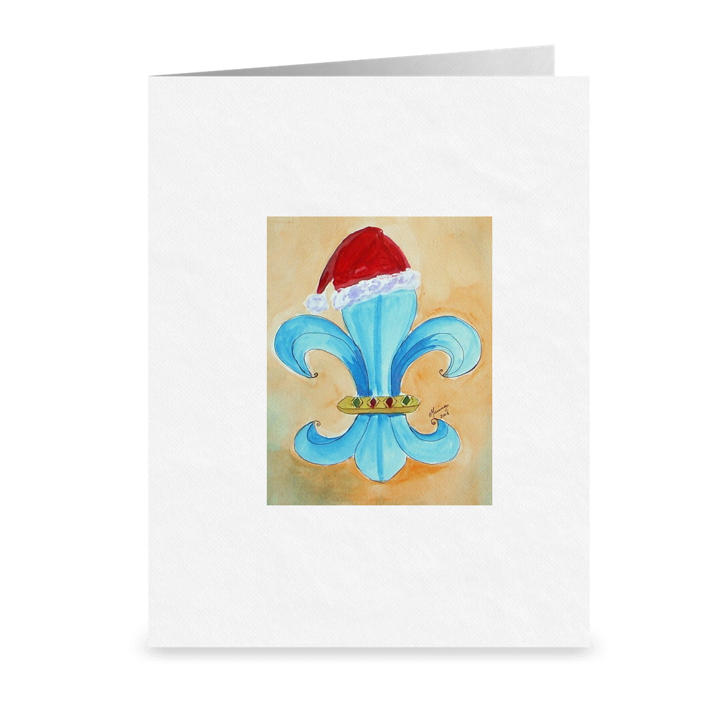 "Christmas Fleur De Lis" 4.5 x 5 Folded Cards