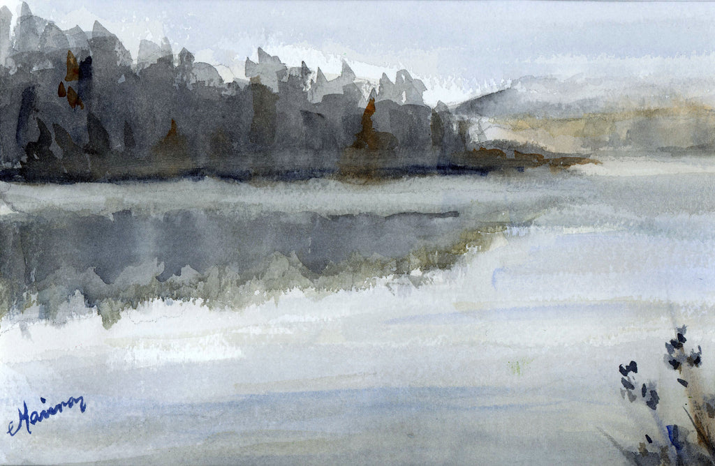"Foggy Morning" - Original Watercolor - Marina's Watercolors