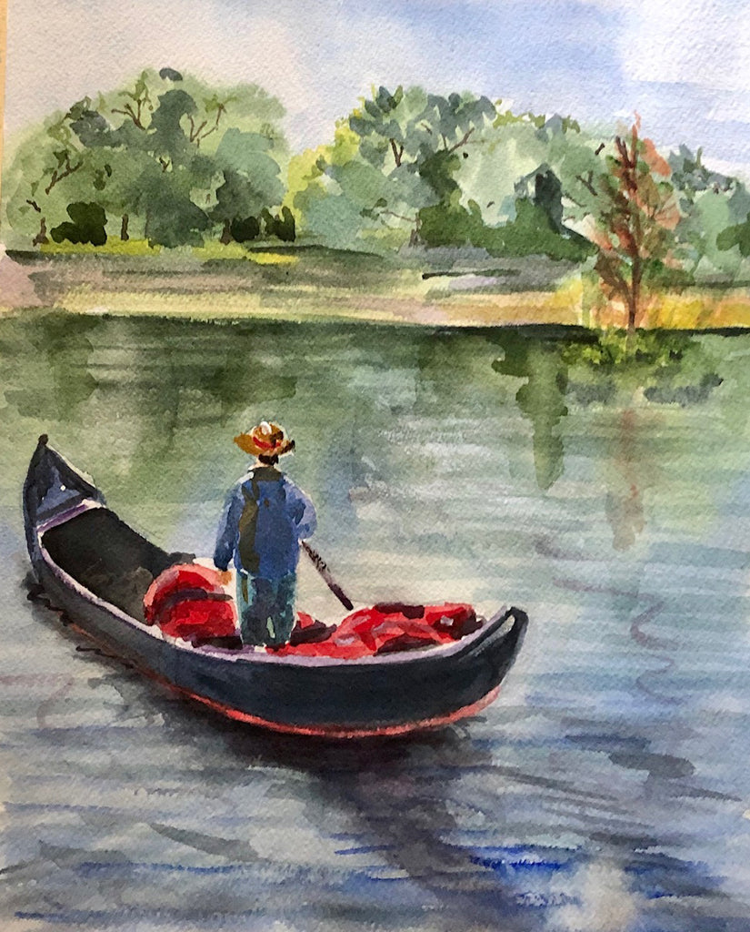 City Park Gondolier - Marina's Watercolors