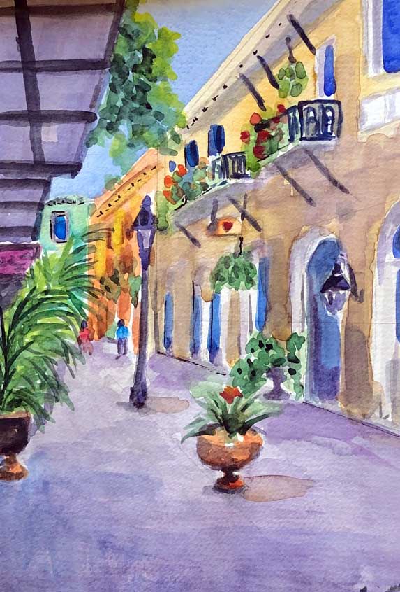 French Quarter Alley  -Original watercolor - SOLD