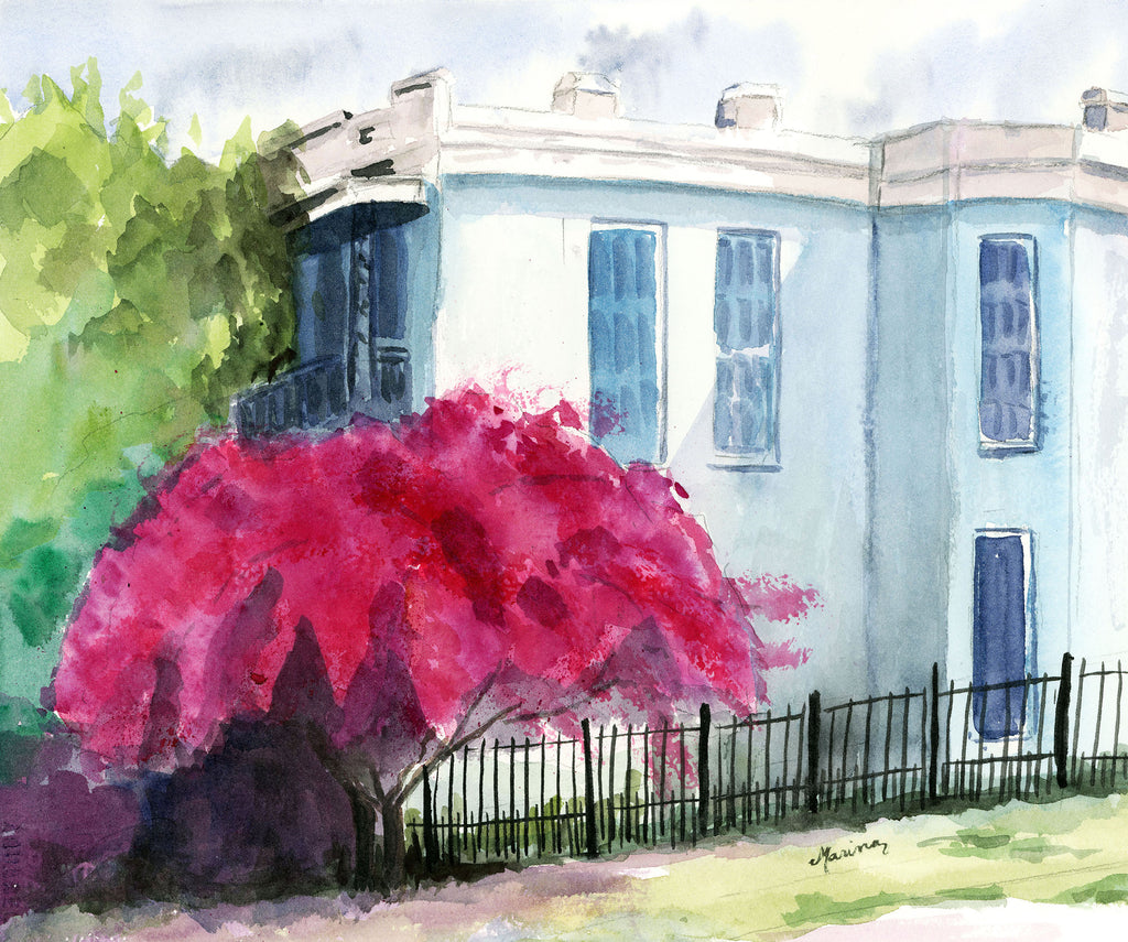 Splendor on Magazine Street - Original Watercolor - Marina's Watercolors