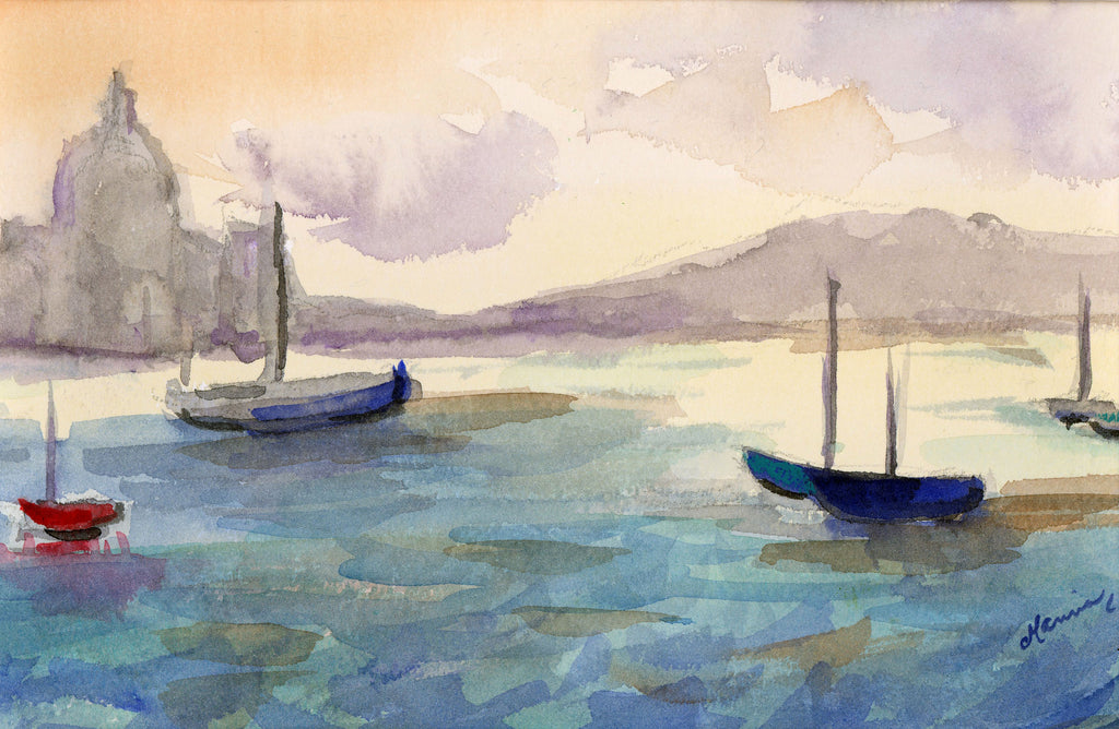 "The Harbour" - Original Watercolor - Marina's Watercolors