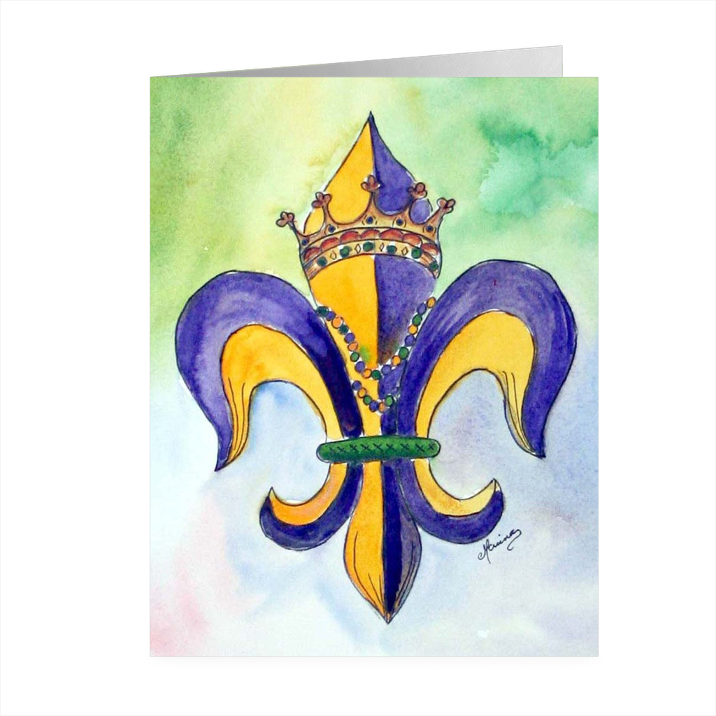 "Mardi Gras" 4.5 x 5 Folded Cards - Marina's Watercolors